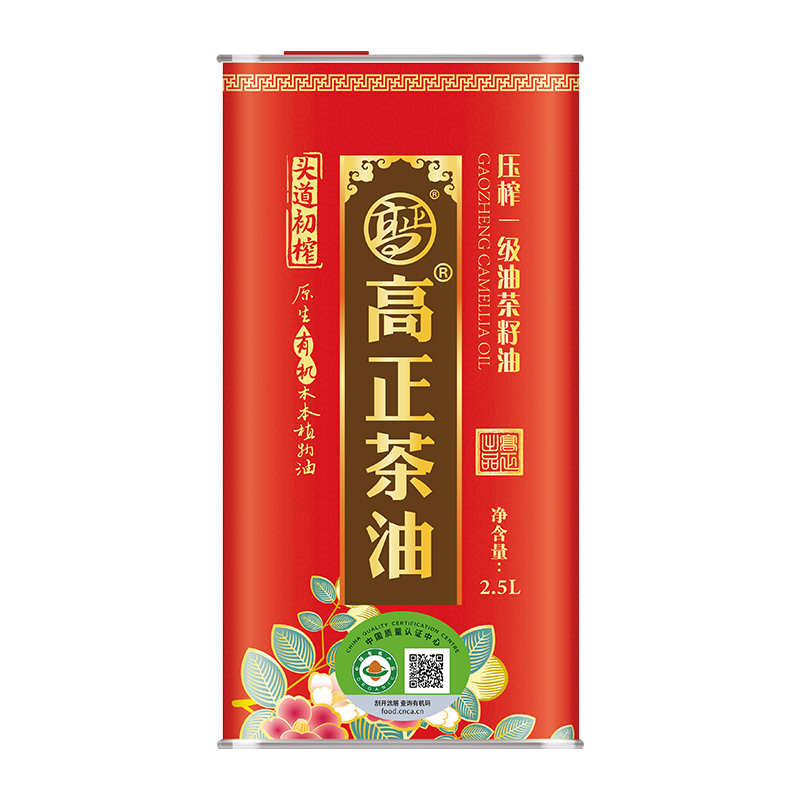 高正 压榨一级头道初榨 有机茶籽油 2.5L*1罐 2.5L 混色（单位：瓶）