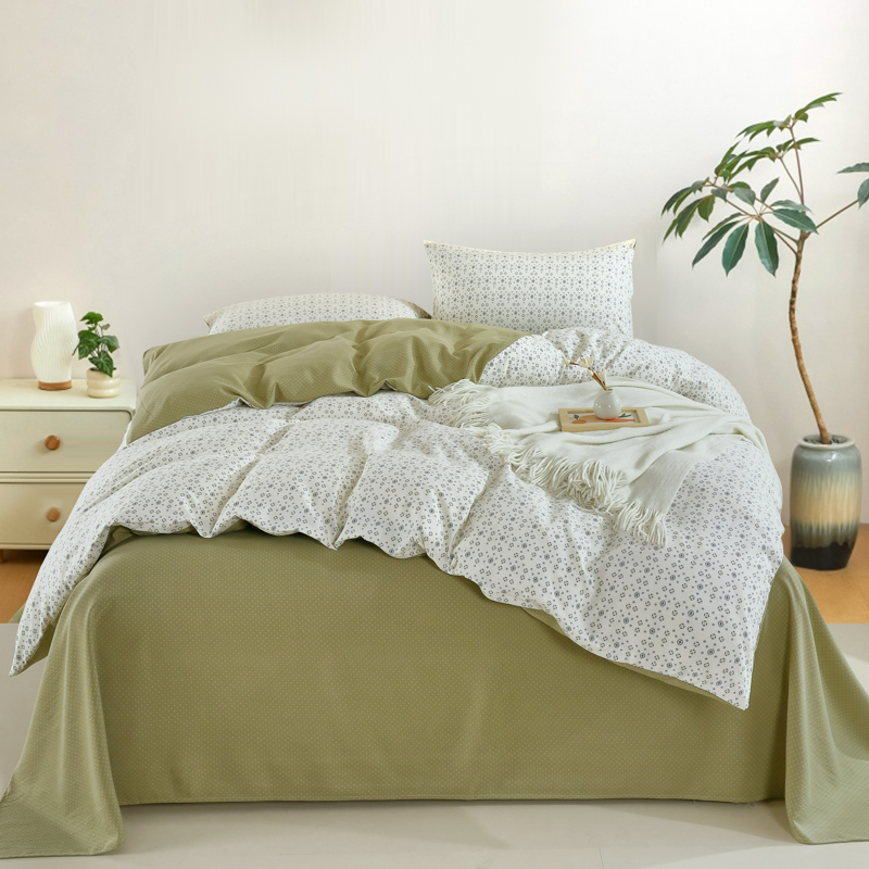 紫韵 &ldquo;水中风铃&rdquo;水洗优棉床饰四件套（米） ZY-TJ1779 被套：200*230 cm 抹茶绿（单位：套）