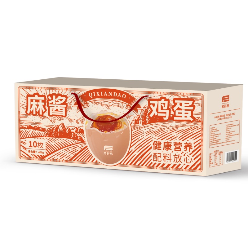 启鲜岛 麻酱鸡蛋 礼盒 40g*10/盒 黄色（单位：盒）