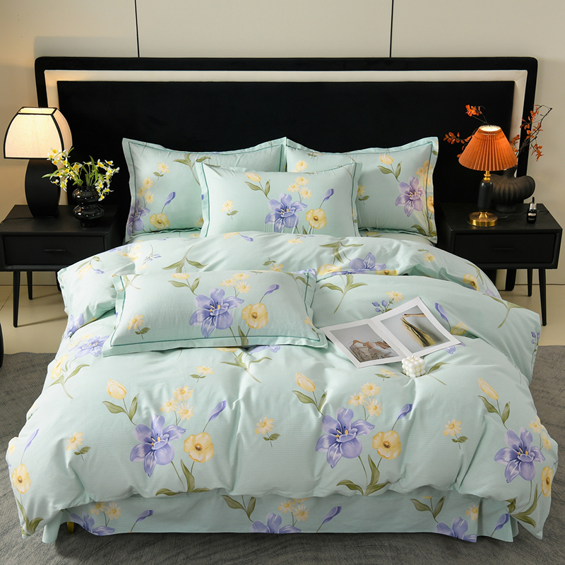 紫韵  &ldquo;珍妮花园&rdquo;100%加厚全棉四件套      ZY-TJ1865 被套：200*230cm 雾雨绿（单位：套）