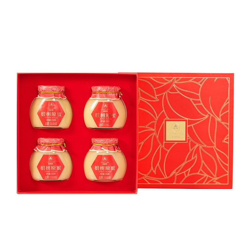 森蜂园 长白山蜂蜜 椴树原蜜礼盒装 350g*4瓶 混色（单位：盒）