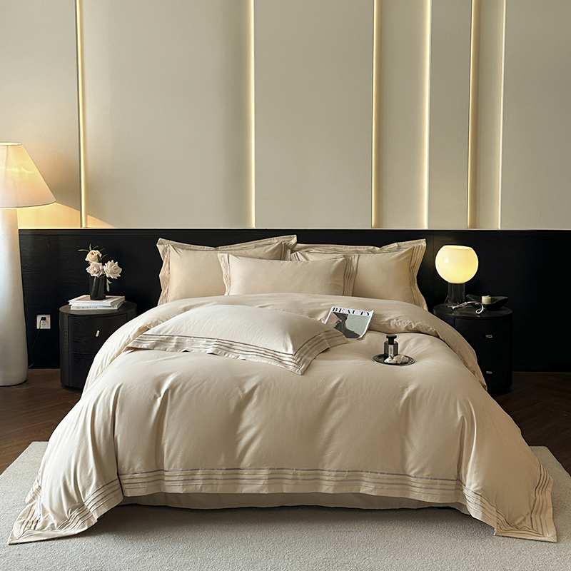 紫韵 &ldquo;西梦时光&rdquo;长绒棉四件套 ZY-TJ1866 被套：200*230cm 奶茶杏（单位：套）