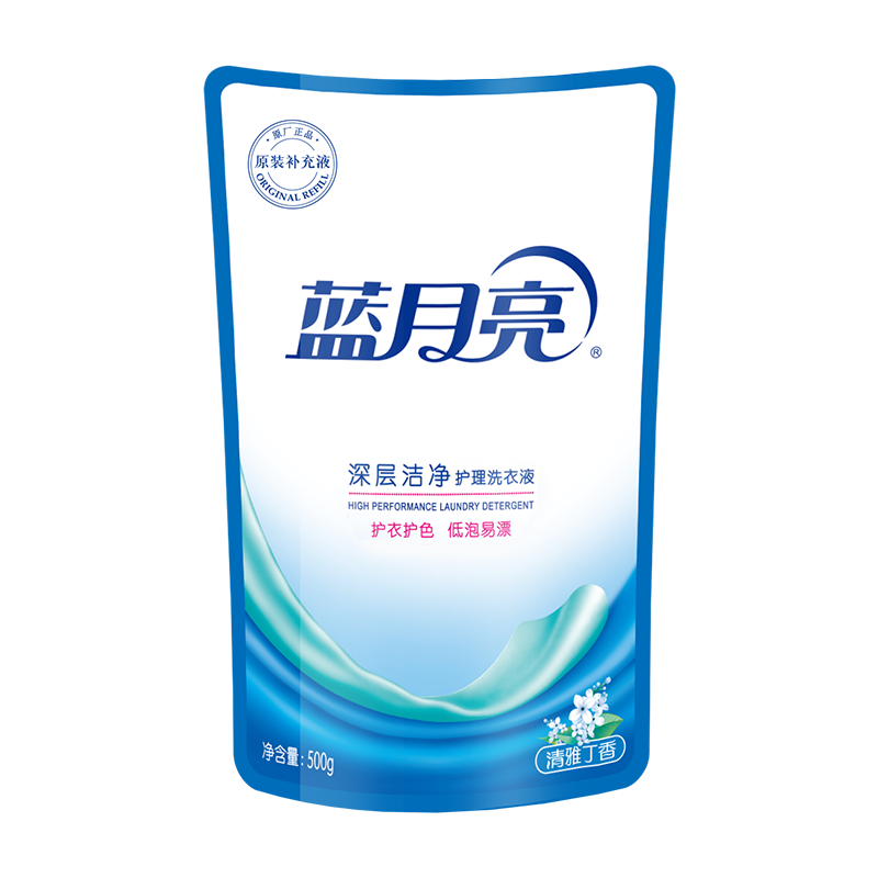 蓝月亮 清雅丁香洁净洗衣液袋装 10000151 500g  蓝色（单位：袋）