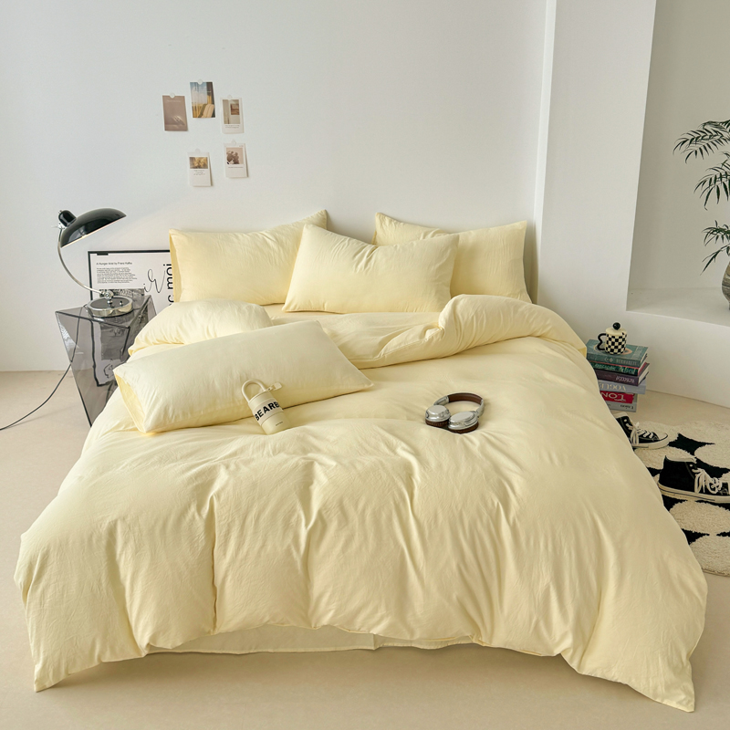 洁丽雅（Grace） 悠梦云感棉水洗四件套 JLY-TJ1180 被套：200*230cm 香槟黄（单位：套）
