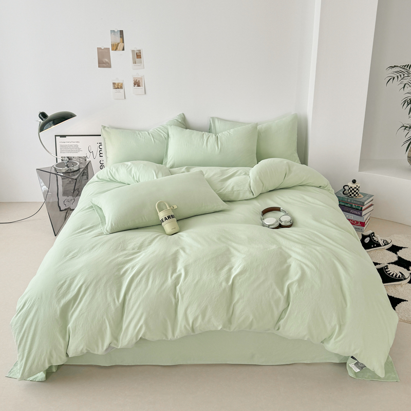 洁丽雅（Grace） 悠梦云感棉水洗四件套 JLY-TJ1180 被套：200*230cm 浅杉绿（单位：套）