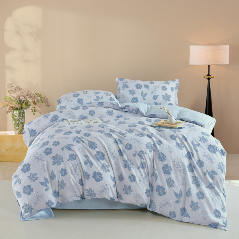 洁丽雅（Grace） &ldquo;幽兰花开&rdquo;舒柔四件套 JLY-TJ1155 被套：200*230cm  水蓝色（单位：套）