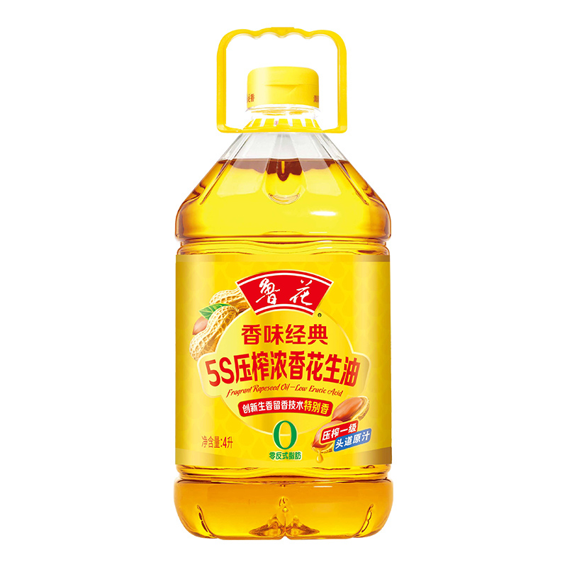 鲁花 5S压榨浓香花生油 香味经典 4L 金色（单位：瓶）