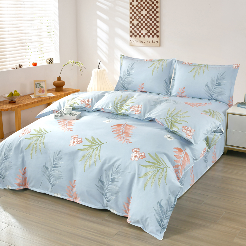 洁丽雅（Grace） &ldquo;花叶飞舞&rdquo;臻柔四件套 JLY-TJ1056 被套：200*230cm 水蓝色（单位：套）