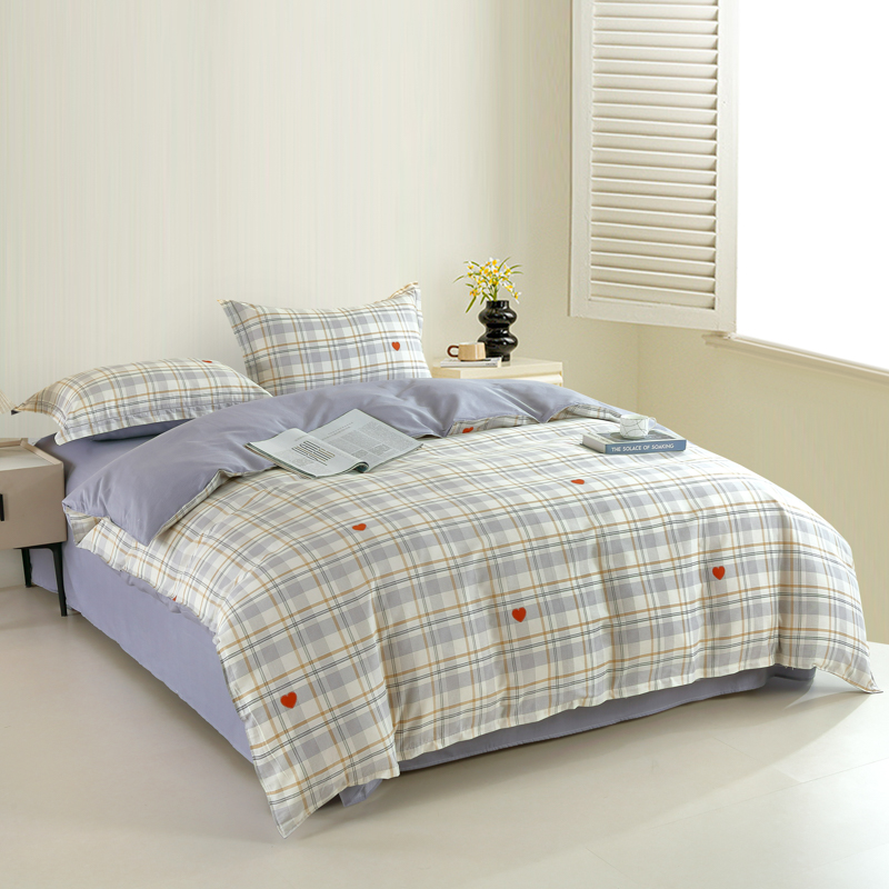 洁丽雅（Grace） &ldquo;爱在深秋&rdquo;精梳全棉四件套 ZY-SC1128 被套200*230cm  珍珠灰（单位：套）