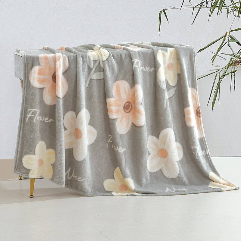 洁丽雅（Grace） 暖阳花开四季毯 JLY-TD1109 150*200cm 珍珠灰（单位：条）