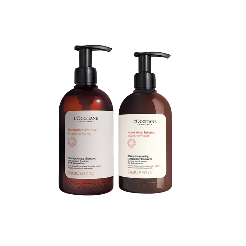欧舒丹（L'OCCITANE） 洗护套装 修护 洗发水500ml+护发素500ml 咖啡色（单位：套）