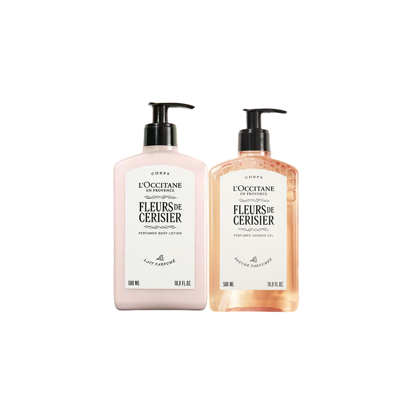 欧舒丹（L'OCCITANE） 身体护理套装 樱花 沐浴露500ml+身体乳500ml 茱萸粉（单位：套）