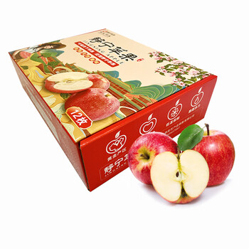 静宁苹果 精品红富士12枚85mm-90mm（礼盒装） 脆甜爽口 约4公斤 红色（单位：件）