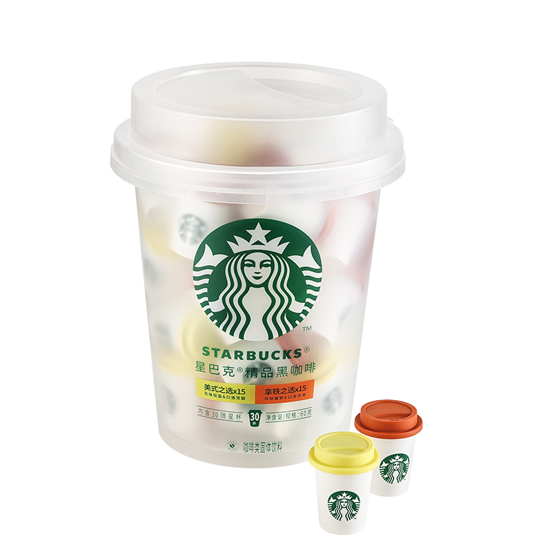 星巴克（Starbucks） 精品冻干咖啡粉 抱抱桶囤货装 30颗*2.0g 白色（单位：桶）