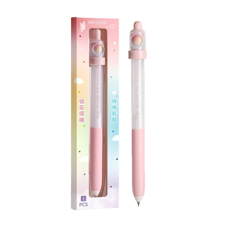童益星 转转解压中性笔 转转彩虹笔 长14.8cm 粉色（单位：支）