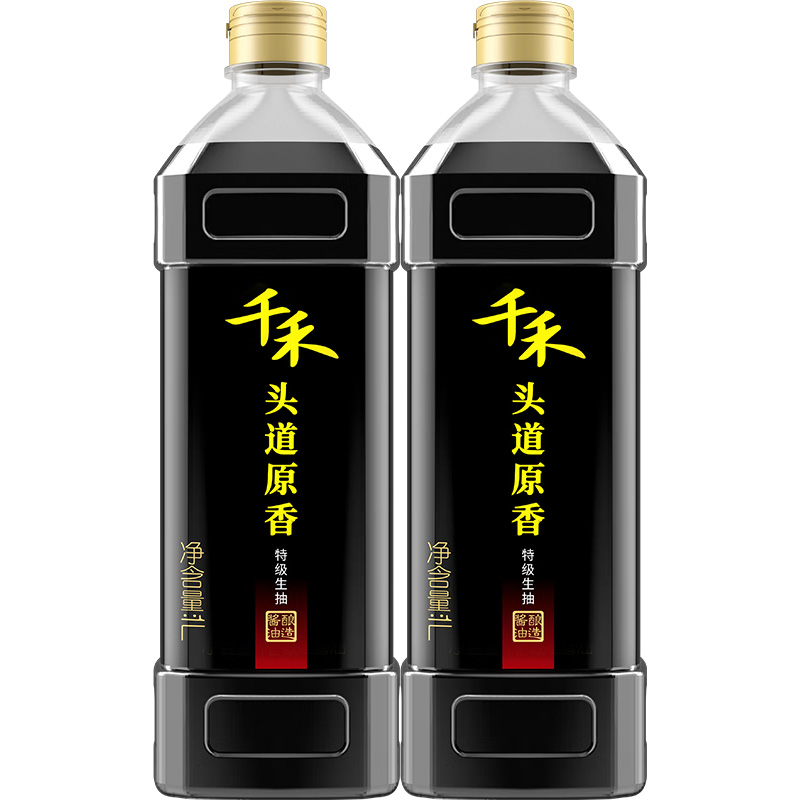 千禾 酱油 头道原香特级生抽 1L*2 黑色（单位：组）