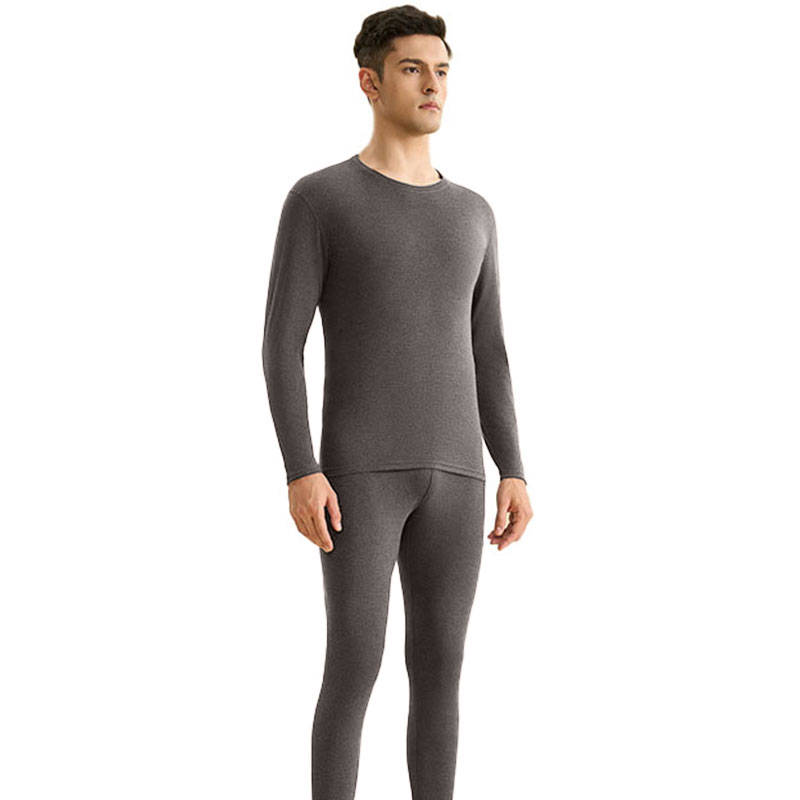 三极户外 保暖内衣双面磨毛热纤维保暖套装 TP5429 男款XL 青木灰（单位：套）