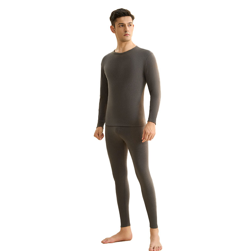 三极户外 保暖内衣双面磨毛热纤维保暖套装 TP5429 男款3XL 亚麻棕（单位：套）