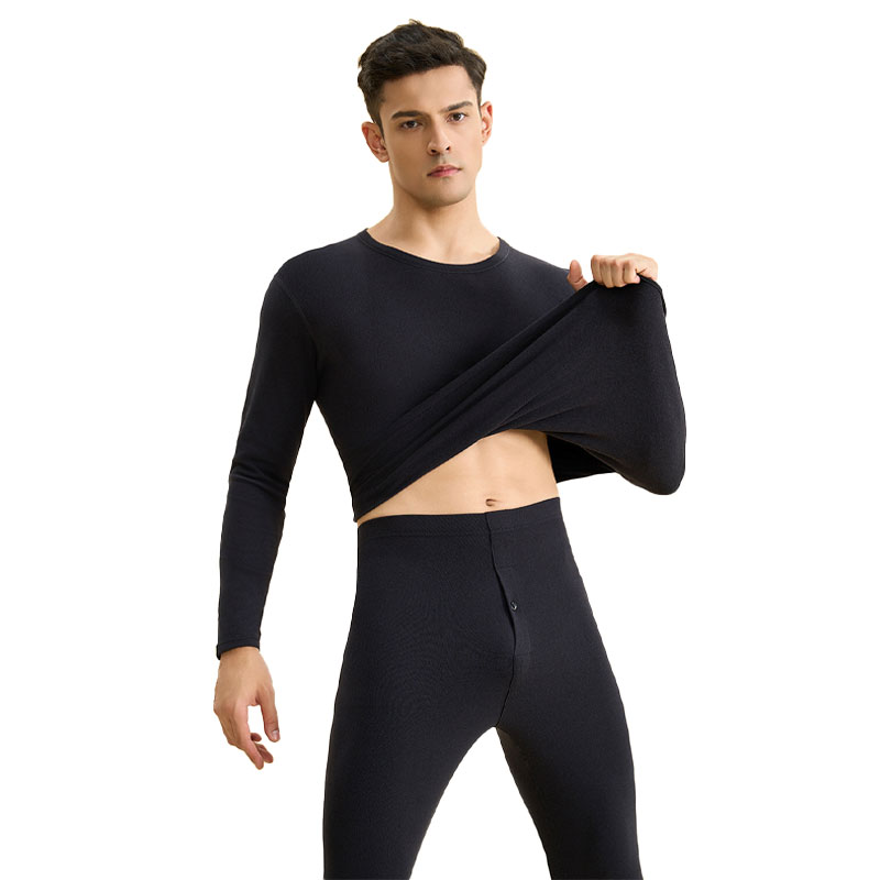 三极户外 保暖内衣双面磨毛热纤维保暖套装 TP5429 男款4XL 曜石灰（单位：套）