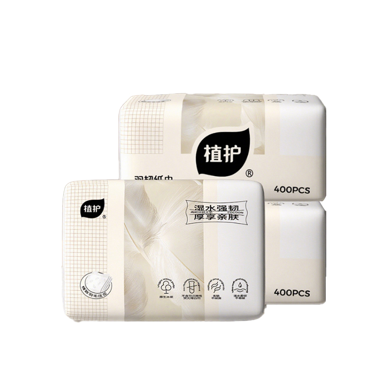 植护 韧享纸巾（羽韧系列）139*180/4层 ZH408741*3 100抽*3包/提  白色（单位：提）