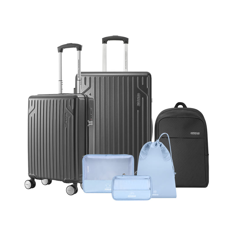 美旅（AMERICAN TOURISTER） 箱包洗漱包组合 667*09129+68Q*01009+ST-LH2105 6件套 炭黑色（单位：套）
