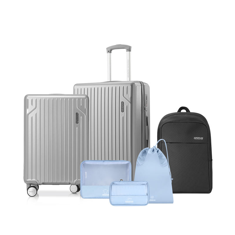 美旅（AMERICAN TOURISTER） 箱包洗漱包组合 667*09129+68Q*01009+ST-LH2104 6件套 银色（单位：套）