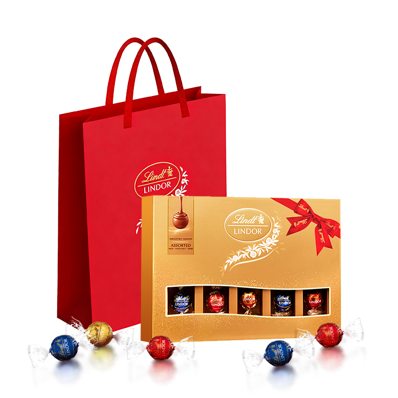 瑞士莲 软心精选巧克力 14粒装 168g 香槟黄（单位：盒）