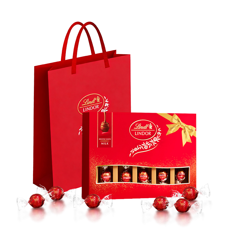 瑞士莲 软心牛奶巧克力 14粒装 168g 红色（单位：盒）