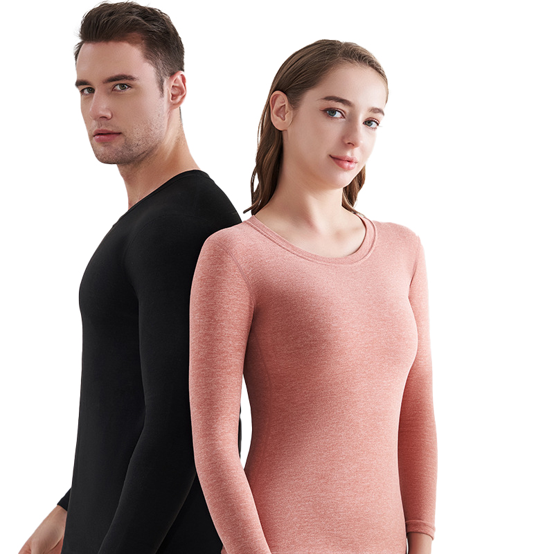 三极户外 棉羊毛桑蚕丝保暖内衣套装 TP5430 女款XL 郁金粉（单位：套）