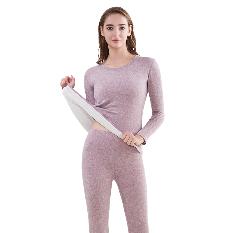 三极户外 棉羊毛桑蚕丝保暖内衣套装 TP5430 女款2XL 洛紫色（单位：套）
