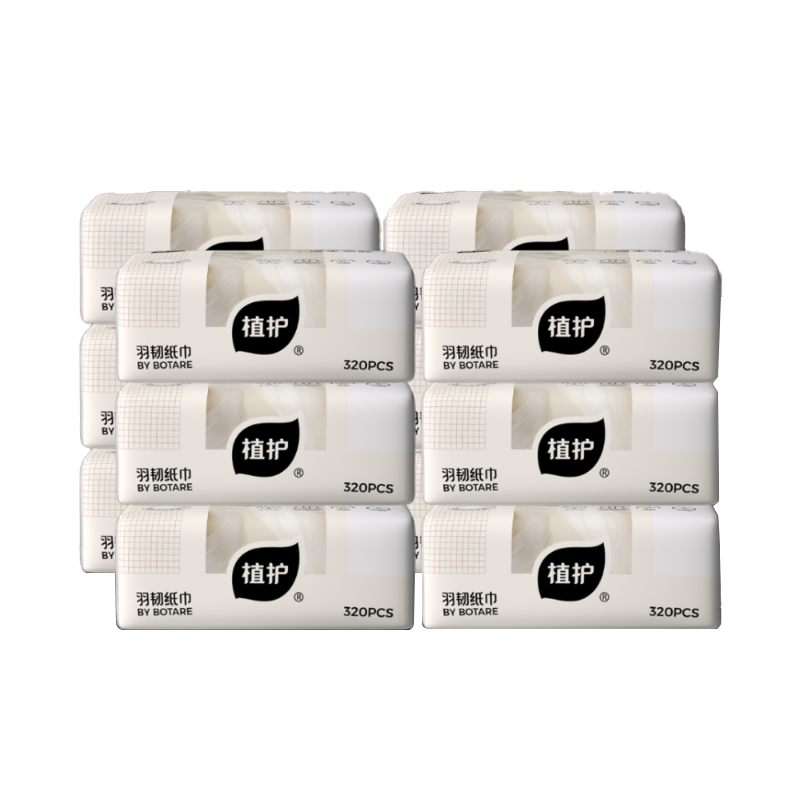 植护 韧享纸巾（羽韧系列）136*180/4层 ZH408742*12 80抽*12包  白色（单位：提）