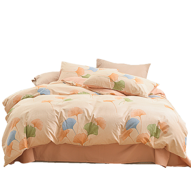 罗曼罗兰（ROMROL） 全棉磨毛四件套 银杏落笺TJ009 200*230cm 杏色（单位：套）