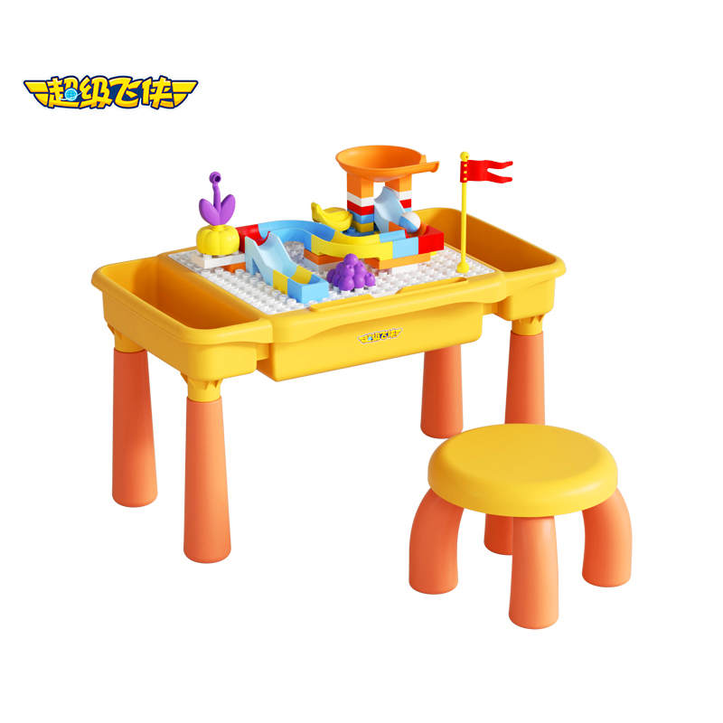 超级飞侠 多功能积木桌 18008 45PCS  灰橙色（单位：套）