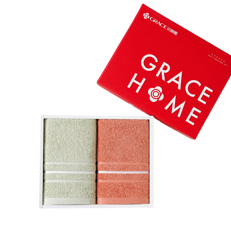 洁丽雅（Grace） 面巾两条装 唯爱-2 60*30cm*2条 混色（单位：套）