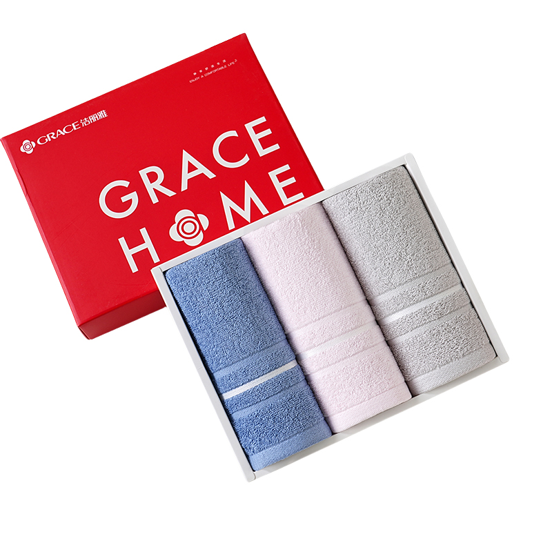 洁丽雅（Grace） 面巾三条装 唯爱-3 60*30cm*3条 混色（单位：套）