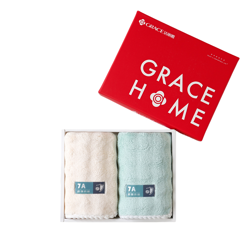 洁丽雅（Grace） 面巾两条装 贝柔-2 34*75cm*2条 混色（单位：套）