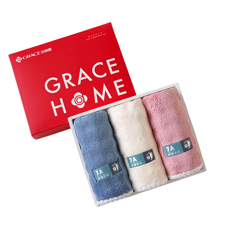 洁丽雅（Grace） 面巾三条装 贝柔-3 34*75cm*3条 混色（单位：套）