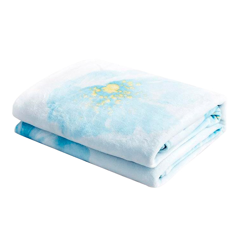 罗莱家纺（LUOLAI） 法兰绒毯 浮生墨香 150*200cm  水蓝色（单位：条）