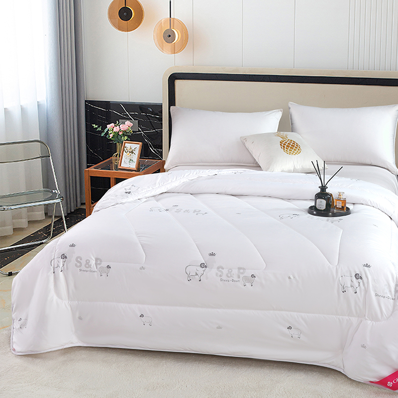 紫韵 新西兰羊毛被 MFS-BZ6023 200*230cm 钢琴白（单位：床）