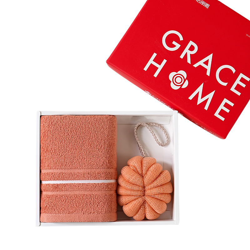 洁丽雅（Grace） 一面一浴球两件套 唯爱套装-3 面巾60*30cm*1条，浴球10*10cm*1个 混色（单位：套）