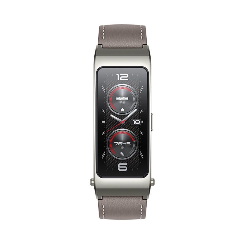 华为（HUAWEI） 通话手环 B7 时尚版 苍穹灰皮表带  FDS-B49 120mAh  灰色（单位：台）