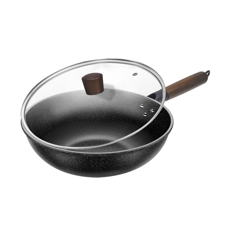 翰乐 炒锅 乐购麦饭石 32CM 黑色（单位：套）