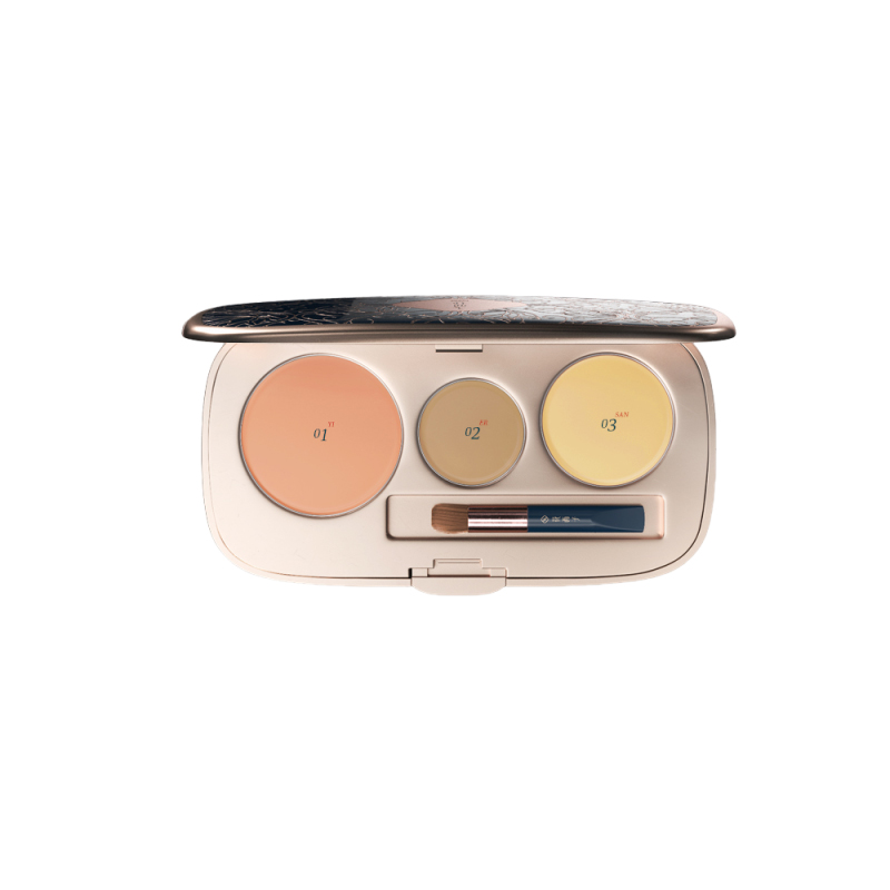 花西子 玉容三花遮瑕盘 03月匀清 提亮遮瑕修容 4.3g 橘粉色（单位：盒）