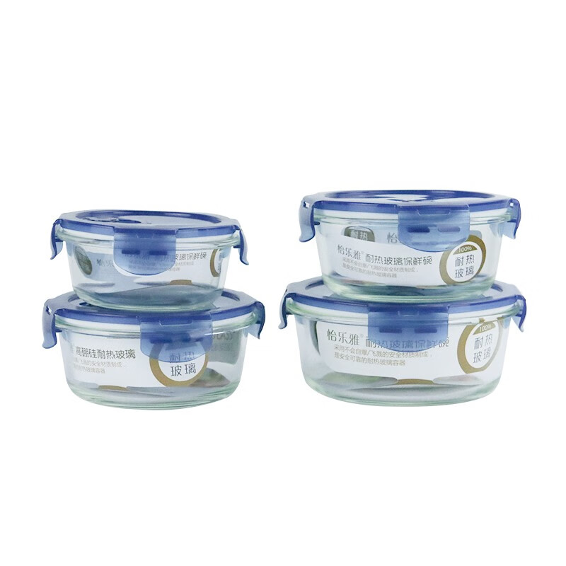 怡乐雅 高硼硅保鲜碗 YLYT489 四件套 蓝色（单位：套）