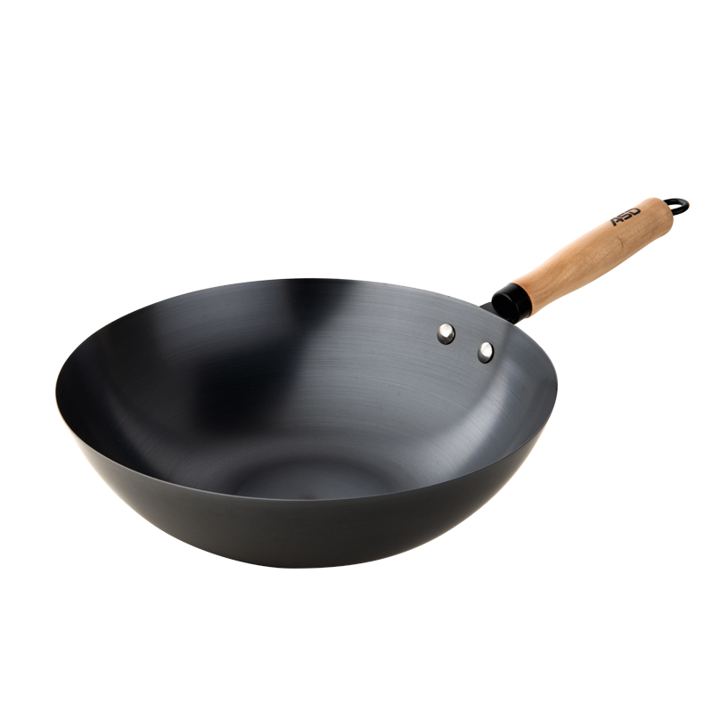 爱仕达（ASD） 无涂层精铁爆炒锅 CF32C6TG 32cm 曜石黑（单位：套）