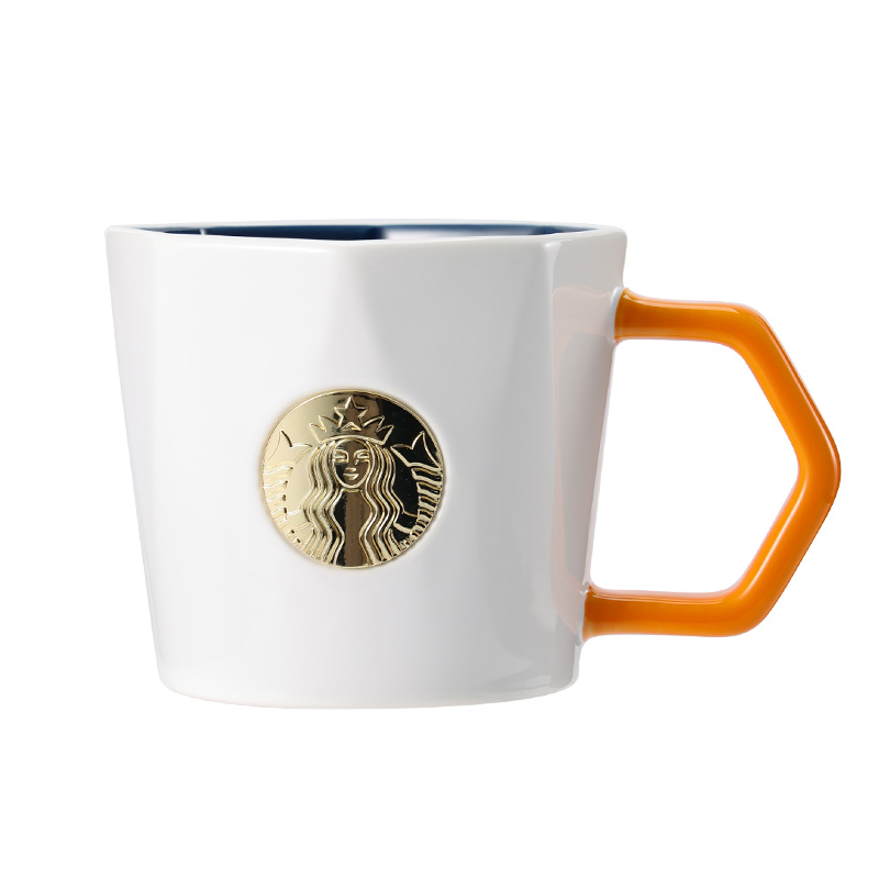 星巴克（Starbucks） 几何元素款徽章马克杯 11179926 395ml 白色（单位：个）