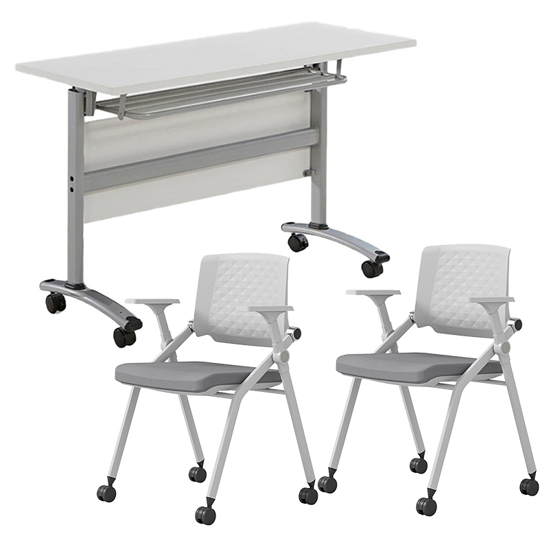 悦山 培训桌椅组合 YSYZHXMZY12-114 桌子*1椅子*2 浅灰色（单位：套）