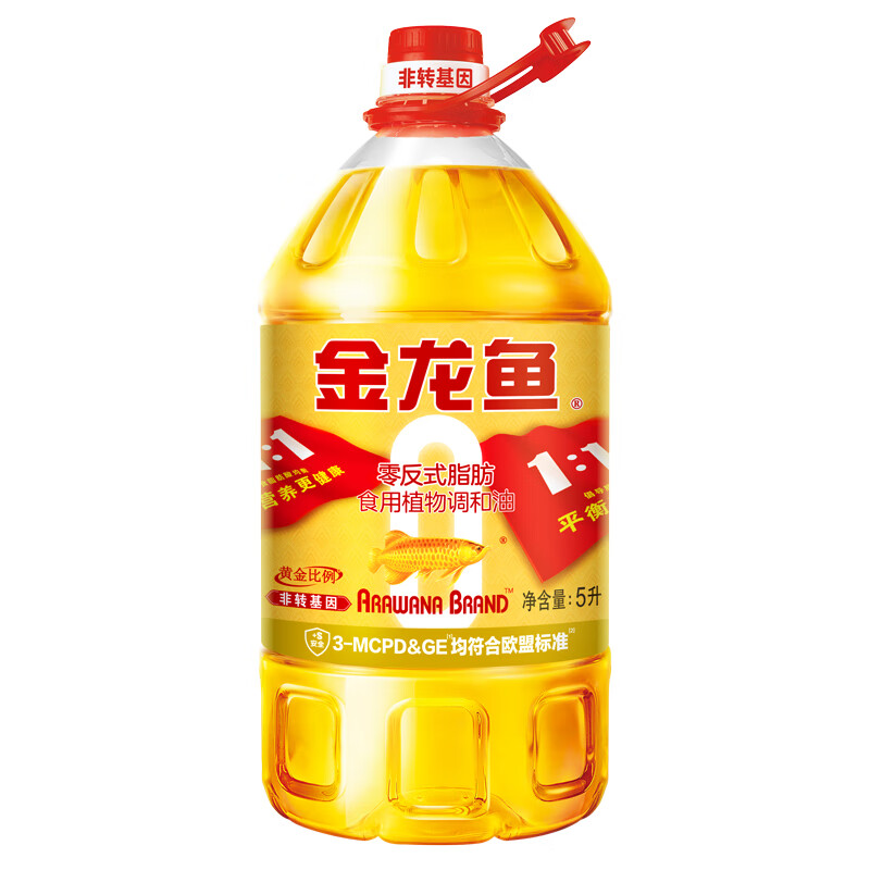金龙鱼 调和油（非转基因） 黄金比例食用植物 5L 金色（单位：桶）