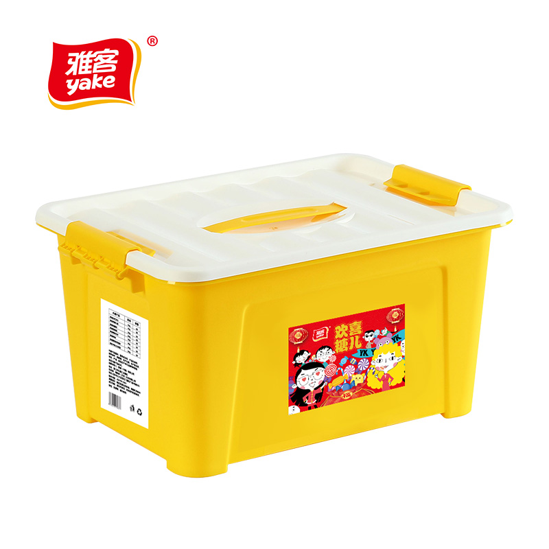雅客 欢喜糖儿 糖果礼盒 890g 黄色（单位：桶）