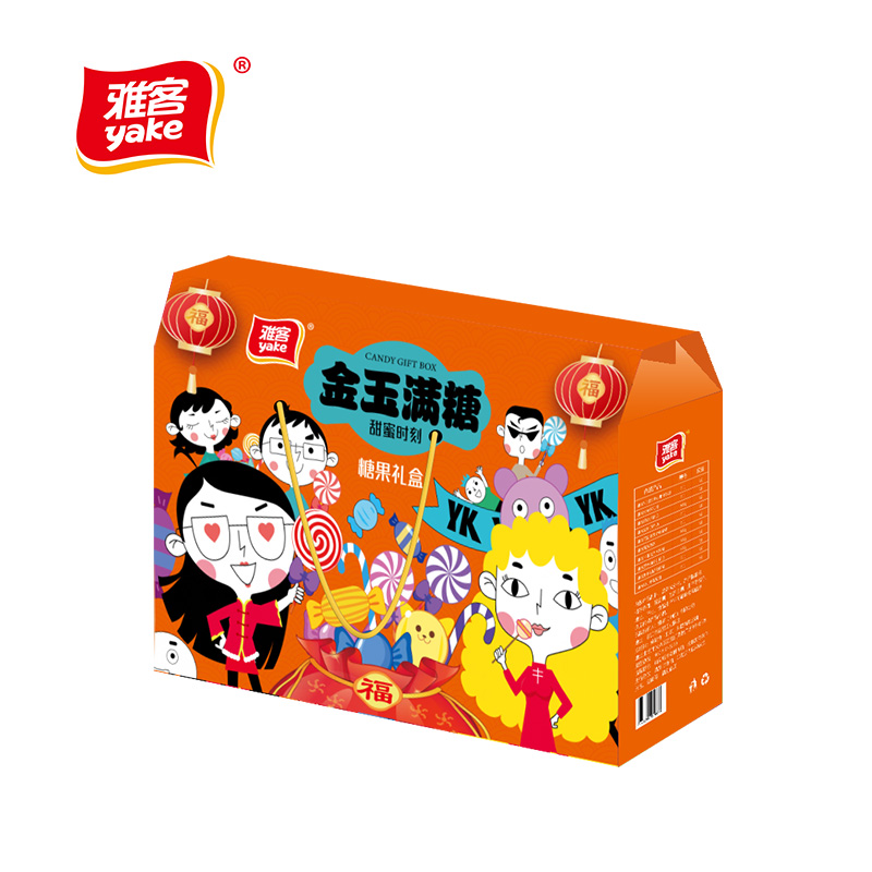 雅客 金玉满糖 糖果礼盒 1518g 黄色（单位：盒）